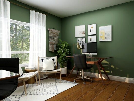 tidy living room with white carpet ideas and dark green wall paint