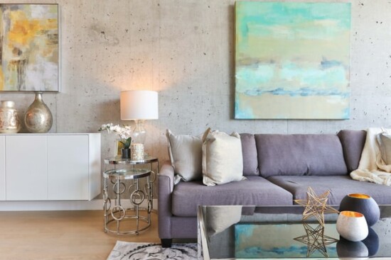 beautiful living room wall art with lighting